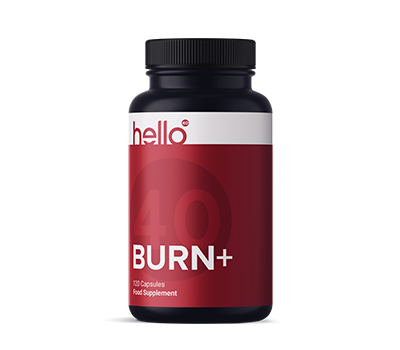 Hello40 Burn+ bottle